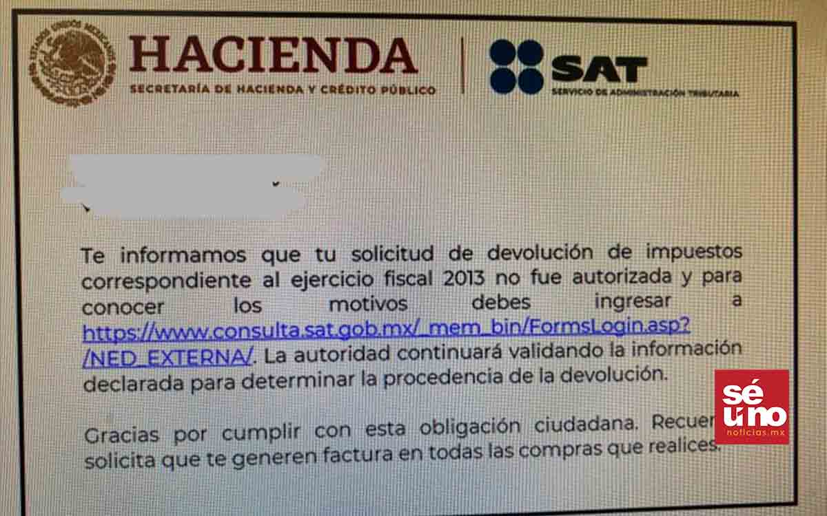 ¡Cuidado! si te llega un correo del SAT puede ser una estafa