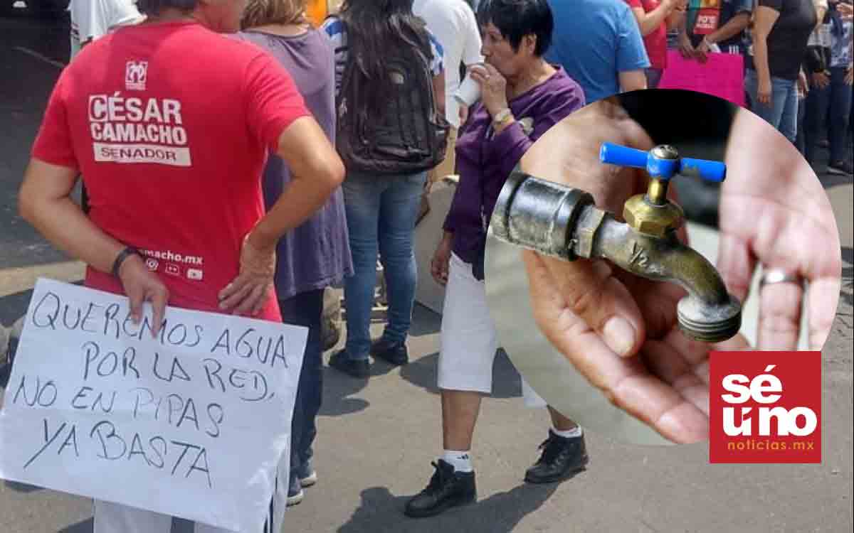 Priistas protestas por falta de agua en Ecatepec que provoca CAEM